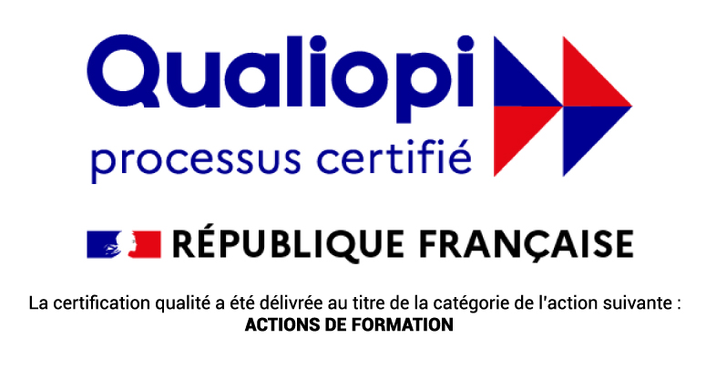 Qualiopi - La certification qualité a été délivrée au titre de la catégorie de l’action suivante : actions de formation. Notre organisme répond dorénavant aux exigences du Référentiel National Qualité.
